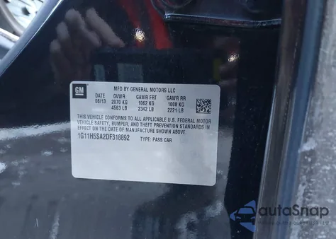 2013 Chevrolet Malibu 1Lz z USA, uszkodzony, nr VIN 1G11H5SA2DF318892